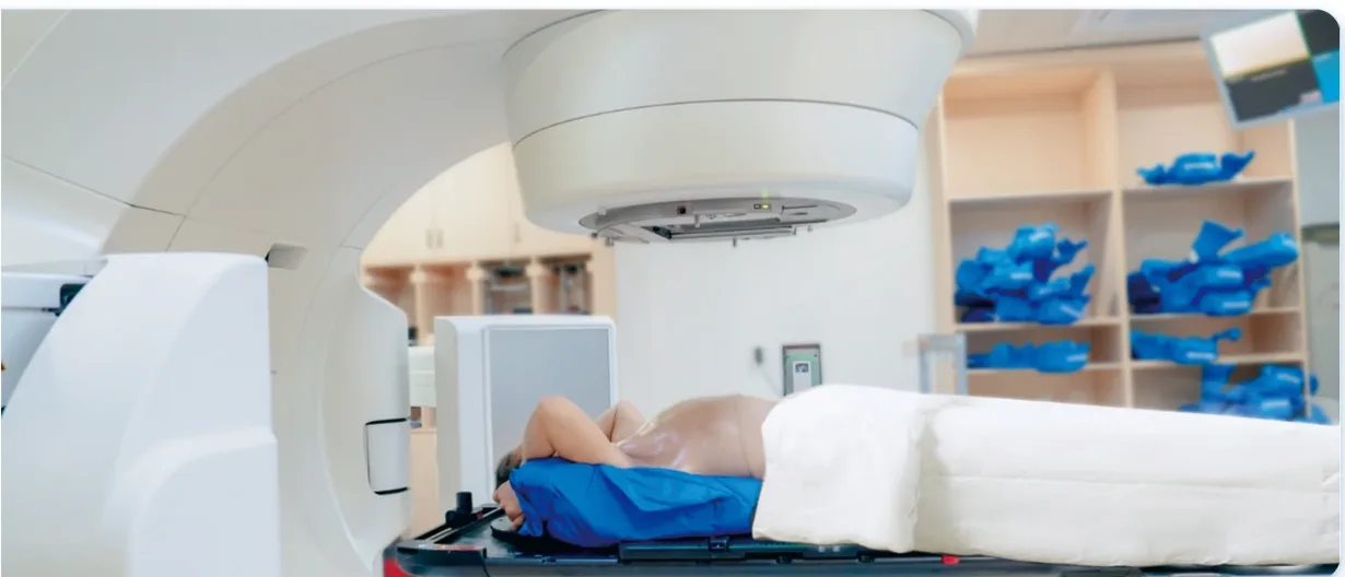 Varian TrueBeam linear accelerator treatment room (official hospital material)
